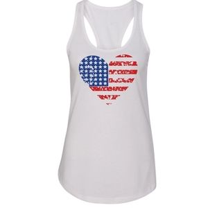 USA Flag Heart Tank Top XL